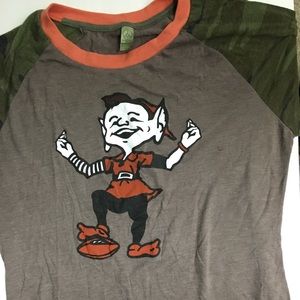 Brown t-shirt with leprechaun style figure